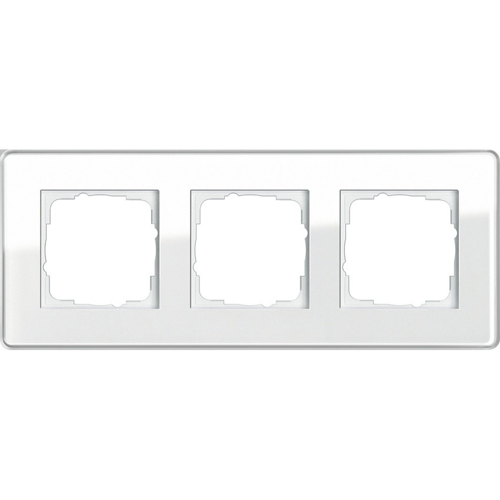 Рамка 3 поста Gira 0213512 Esprit Рамка 3-местн. Glass C белое стекло
