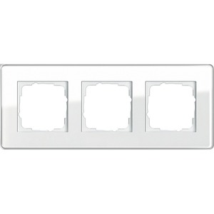 Рамка 3 поста Gira 0213512 Esprit Рамка 3-местн. Glass C белое стекло