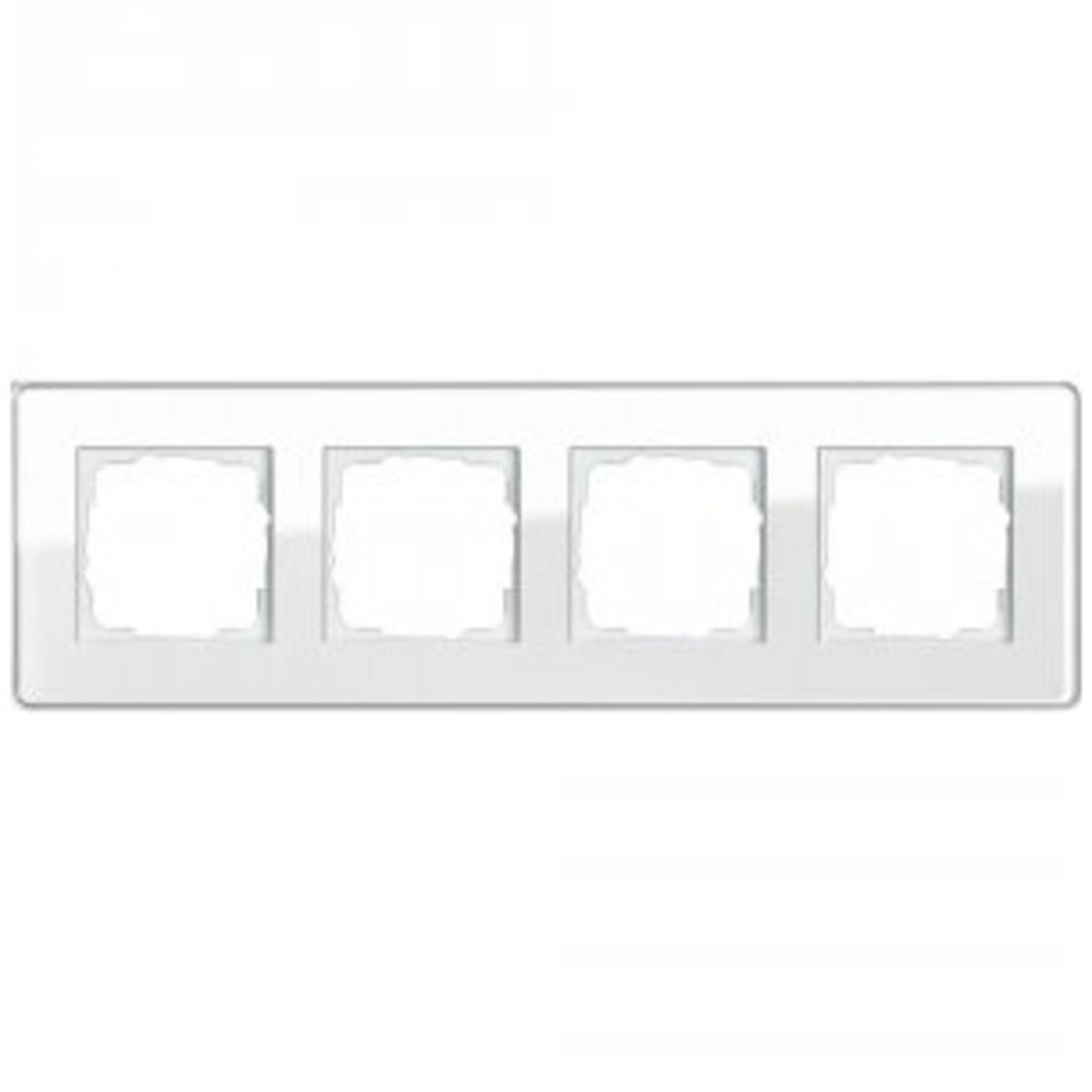 Рамка 4 поста Gira 0214512 Esprit Рамка 4-местн. Glass C белое стекло
