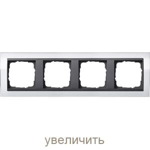 Рамка 4 поста Gira 0214728 Event Рамка 4-местн. белый. центральные вставки, антрацит
