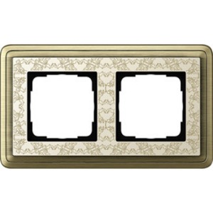 Рамка 2 поста Gira 0212663 ClassiX Art Рамка 2-местн. бронза-кремовый