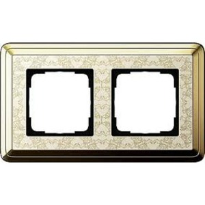Рамка 2 поста Gira 0212673 ClassiX Art Рамка 2-местн. латунь-кремовый