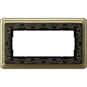 Рамка 2 поста Gira 1002662 ClassiX Art Рамка 2-местн. бронза-черный