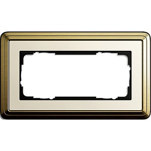 Рамка 2 поста Gira 1002633 ClassiX Рамка 2-местн. латунь-кремовый
