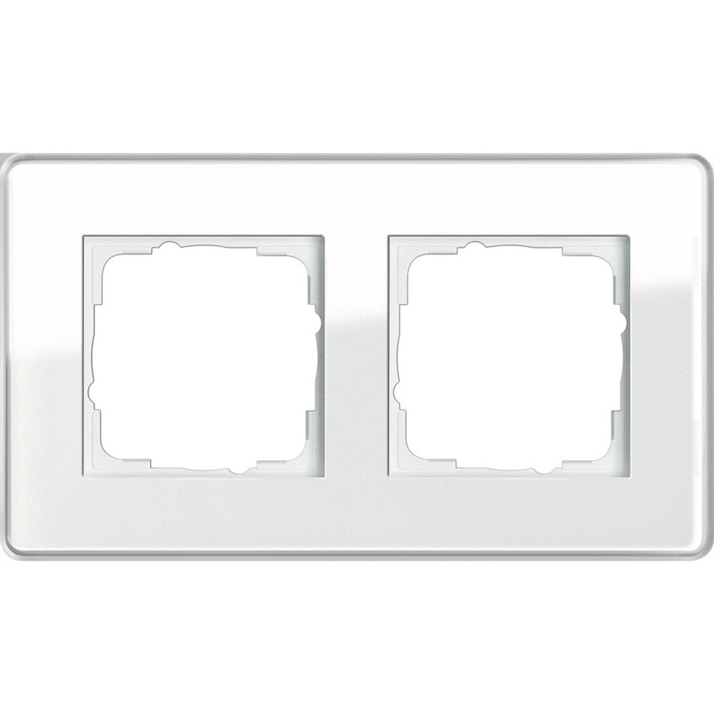 Рамка 2 поста Gira 0212512 Esprit Рамка 2-местн. Glass C белое стекло