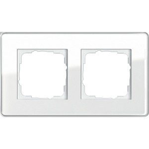Рамка 2 поста Gira 0212512 Esprit Рамка 2-местн. Glass C белое стекло