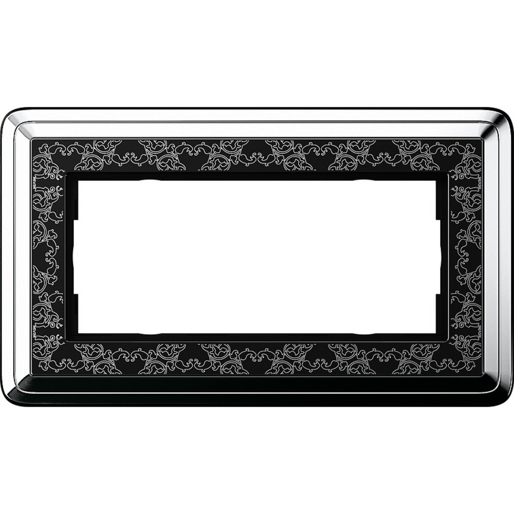 Рамка 2 поста Gira 1002682 ClassiX Art Рамка 2-местн. хром-черный