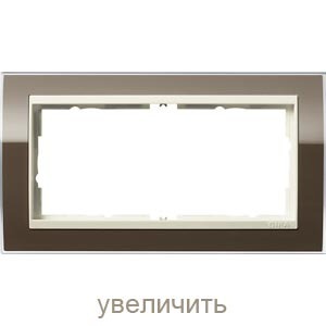 Рамка 2 поста Gira 1002761 Event Рамка 1-местн. коричневый. центральные вставки, глянцевые кремовые