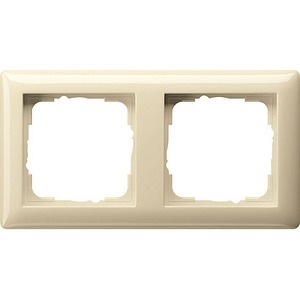 Рамка 2 поста Gira 110201 Standard 55 Установочные рамки двухместные глянцевый кремовый