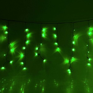 Гирлянда Neon-Night 255-134 Айсикл светодиодный 4.8 х 0.6 м черный провод 220В диоды зеленые