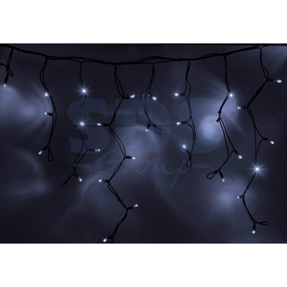 Гирлянда Neon-Night 255-345 Айсикл светодиодный 5.6 х 0.9 м черный провод КАУЧУК 24В диоды белые