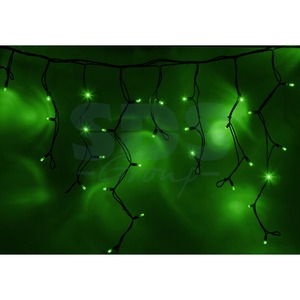 Гирлянда Neon-Night 255-244 Айсикл светодиодный 5.6 х 0.9 м черный провод КАУЧУК 220В диоды зеленые