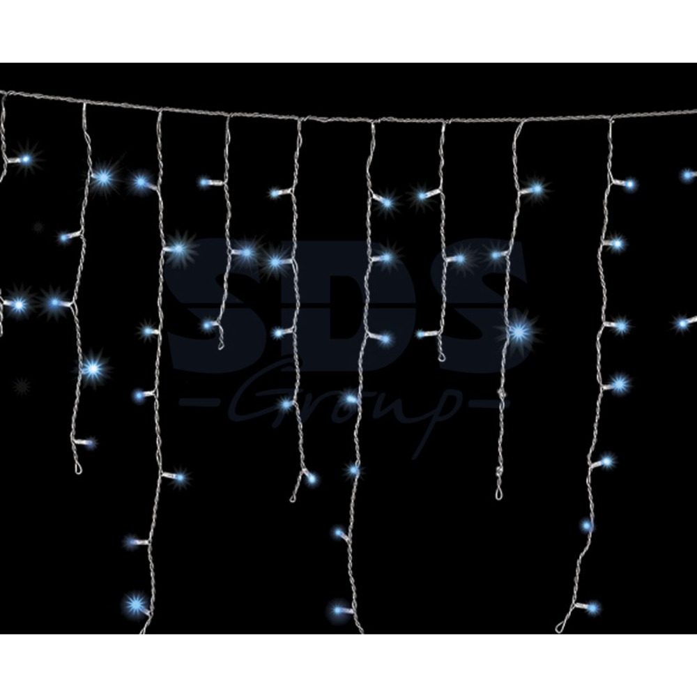 Гирлянда Neon-Night Айсикл Белый 2.5 х 0.6 м 5 блоков белый провод лампы прозрачные 251-135
