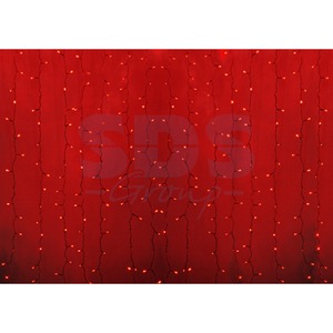 Гирлянда Neon-Night 235-302-6 Светодиодный 2х1.5м постоянное свечение прозрачный провод 220В диоды КРАСНЫЕ