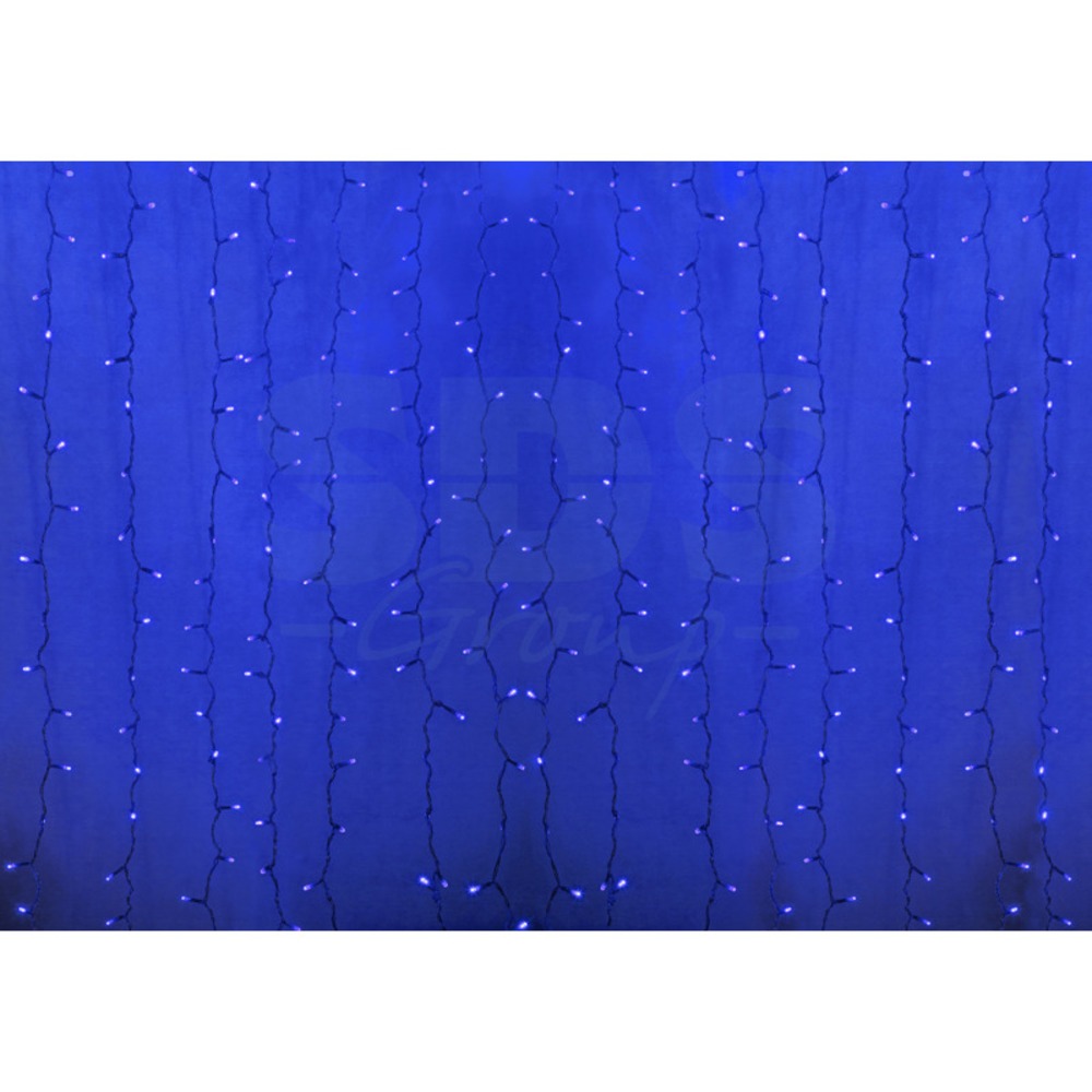 Гирлянда Neon-Night Светодиодный 2х1.5м постоянное свечение прозрачный провод 220В диоды СИНИЕ 235-303-6