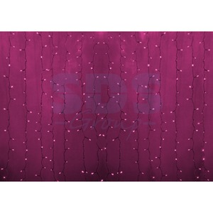 Гирлянда Neon-Night 235-157 Светодиодный 2х3м постоянное свечение прозрачный провод 220В диоды РОЗОВЫЕ