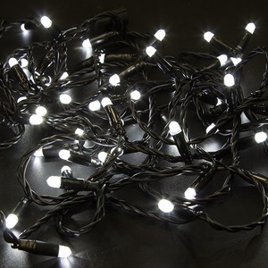 Гирлянда Noname 305-214 НИТЬ 10м, черный ПВХ, 100 LED Белые