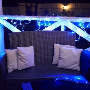 Гирлянда Neon-Night 255-053 Айсикл светодиодный, 2,4 х 0,6 м, прозрачный провод, 230 В, диоды синие, 88 LED