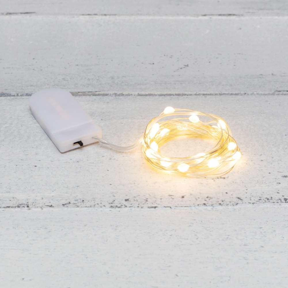 Гирлянда «Роса» Neon-Night 302-005 с крупными каплями 2 м, 20 LED, белое свечение, 2хCR2032 в комплекте