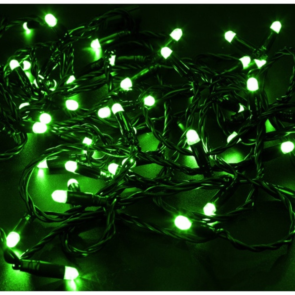 Гирлянда Noname 315-944 НИТЬ 10м, зеленый ПВХ, 100 LED, цвет зеленый