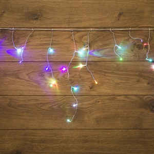 Гирлянда Neon-Night 255-009 Айсикл светодиодный, 1,8 х 0,5 м, прозрачный провод, 230 В, диоды RGB