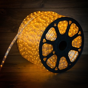 Дюралайт Neon-Night 121-121-4 LED, постоянное свечение (2W) - желтый Эконом 24 LED/м , бухта 100м