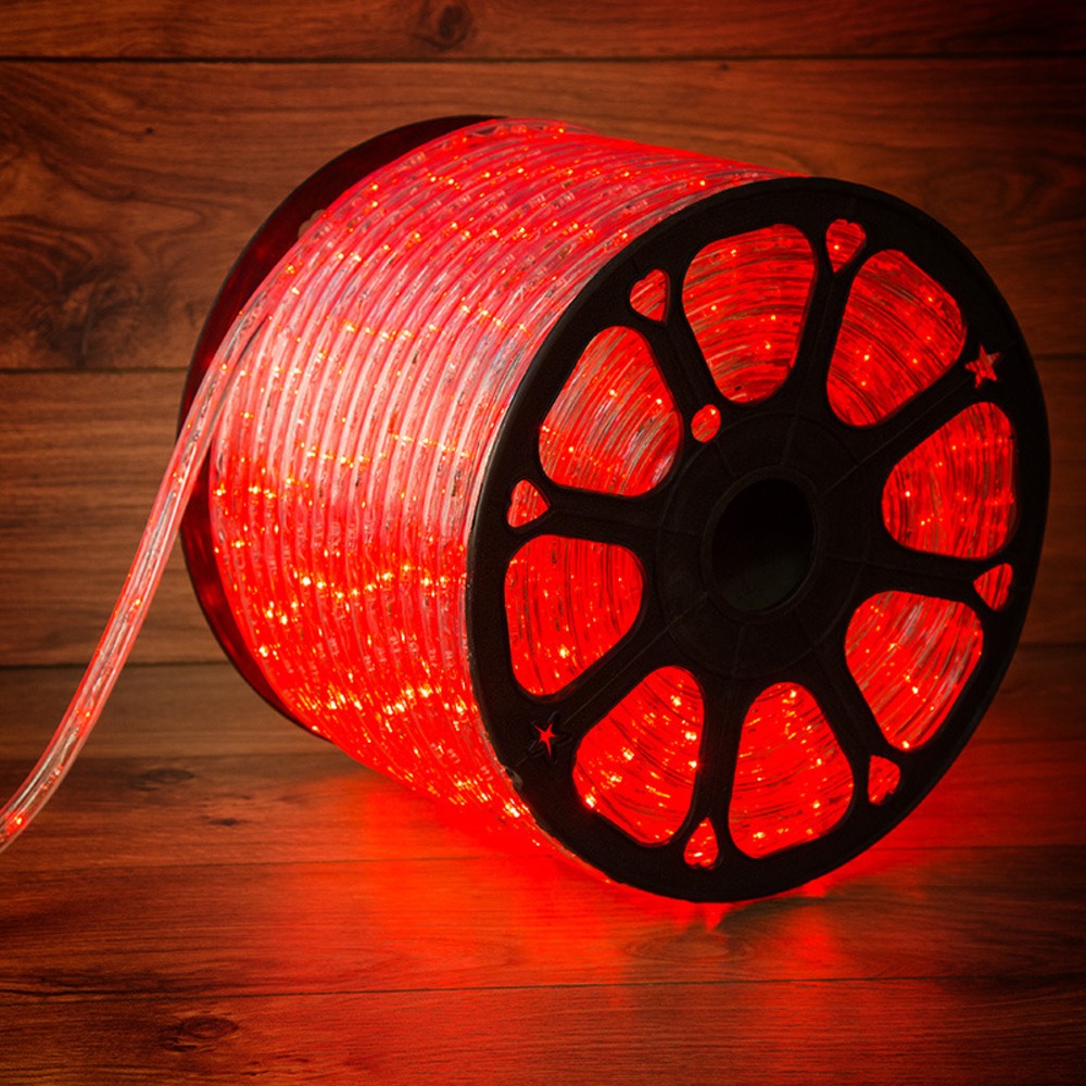 Дюралайт Neon-Night 121-122-4 LED, постоянное свечение (2W) - красный Эконом 24 LED/м, бухта 100м