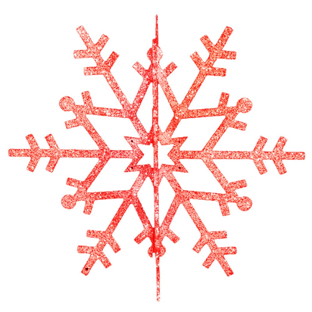 Елочная фигура Neon-Night 502-362 Снежинка резная 3D, 61 см, цвет красный
