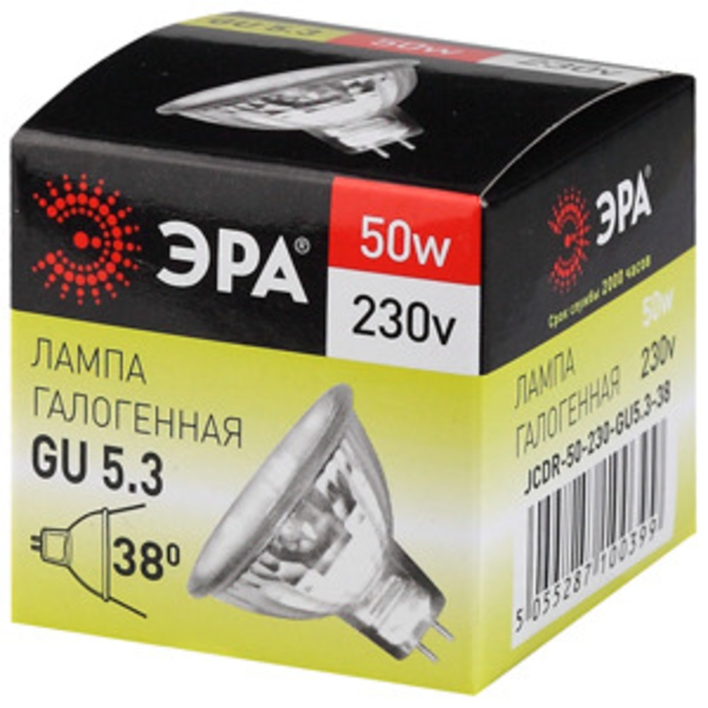 Лампа ЭРА GU5.3-JCDR (MR16) -50W-230V-Cl