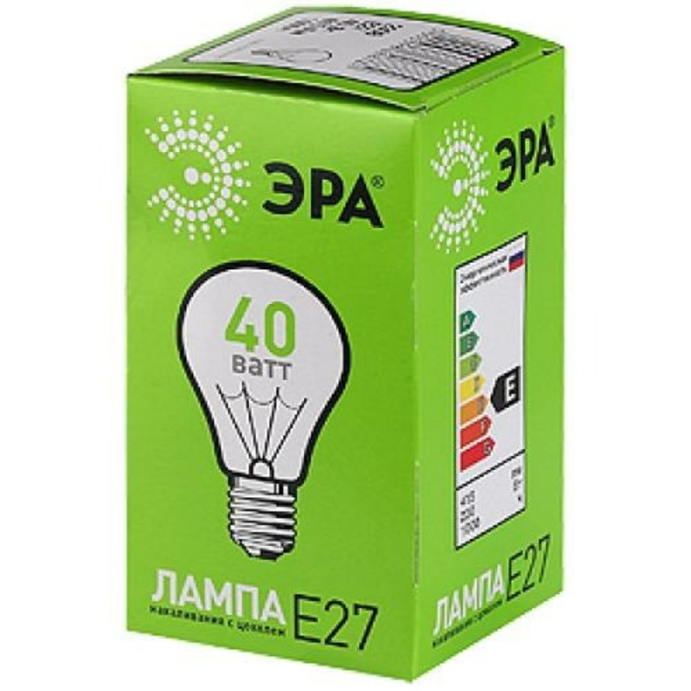 Лампа ЭРА А55/А50-40-230-E27-CL