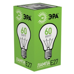 Лампа ЭРА А55/А50-60-230-E27-CL