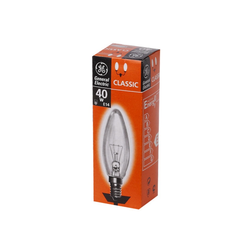 Лампа General Electric Брест B35 свеча 40W 230V E14 CL 74395