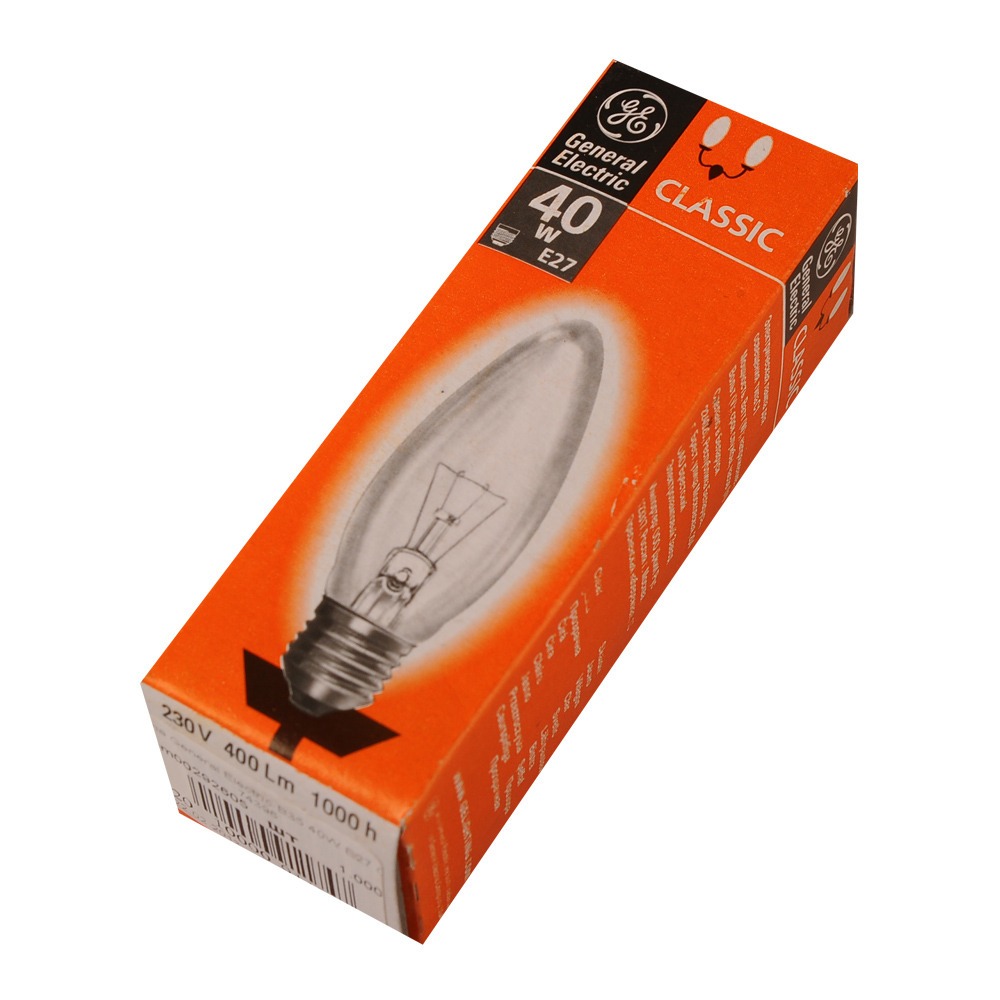 Лампа General Electric Брест B35 свеча 40W 230V E27 CL 74396