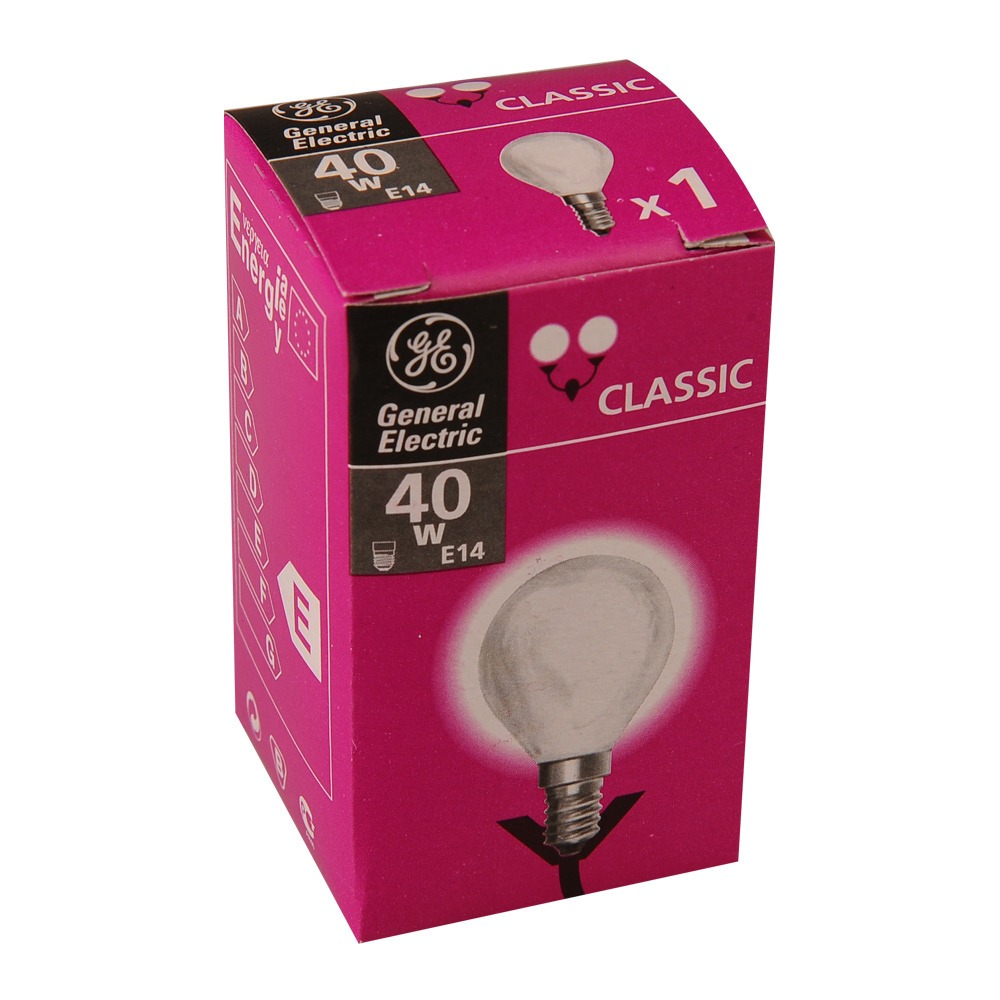 Лампа General Electric Брест P45 шарик 40W 230V E14 FR 74403