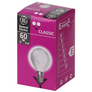 Лампа General Electric Брест P45 шарик 60W 230V E14 FR 96935