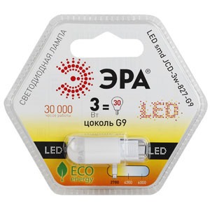 Лампа ЭРА LED smd JCD-3w-827-G9