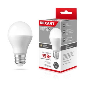 Лампа светодиодная Rexant 604-003 A60 11,5 Вт E27 1093 лм 2700 K теплый свет, 10шт