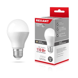 Лампа светодиодная Rexant 604-008 A60 15,5 Вт E27 1473 лм 2700 K теплый свет, 10шт
