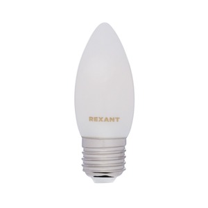 Лампа филаментная Rexant 604-097 Свеча CN35 9.5 Вт 915 Лм 2700K E27 матовая колба, 10шт