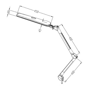 Лампа настольная бестеневая Rexant 31-0408 струбцина, ECO light t, 90 SMD LED, сенсорный диммер, белая