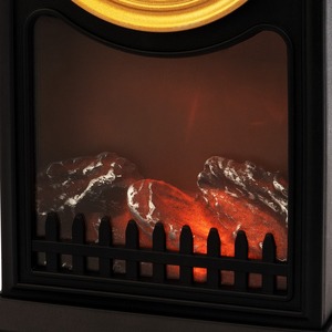 Светодиодный камин Neon-Night 511-020 «Старинные часы» с эффектом живого огня 14,7x11,7x25 см, черный, батарейки 2хС USB
