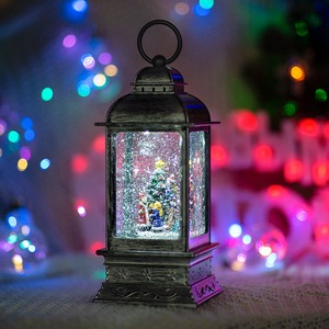 Декоративный фонарь Neon-Night 501-065 с эффектом снегопада и подсветкой «Рождество», белый