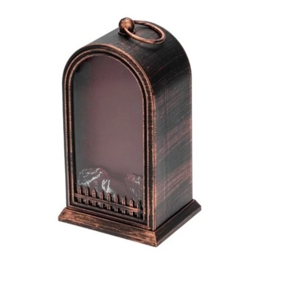 Светодиодный камин Neon-Night 511-038 «Фьюжн» с эффектом живого огня 14,7x11,7x25 см, батарейки 2хС, USB, бронзовый