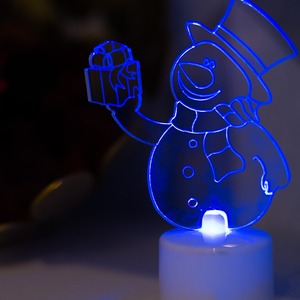 Световая фигура Neon-Night 501-054 Фигура светодиодная на подставке Снеговик с подарком 2D
