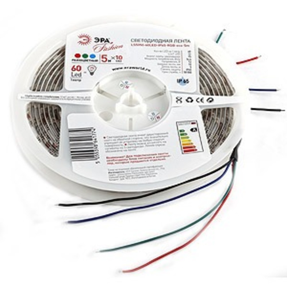 Лента светодиодная ЭРА LS5050-60LED-IP65-RGB-eco-5m
