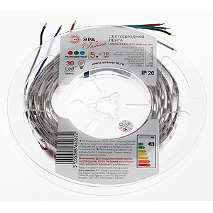 Лента светодиодная ЭРА LS5050-30LED-IP20-RGB-eco-5m