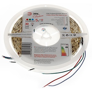 Лента светодиодная ЭРА LS5050-30LED-IP65-RGB-eco-5m