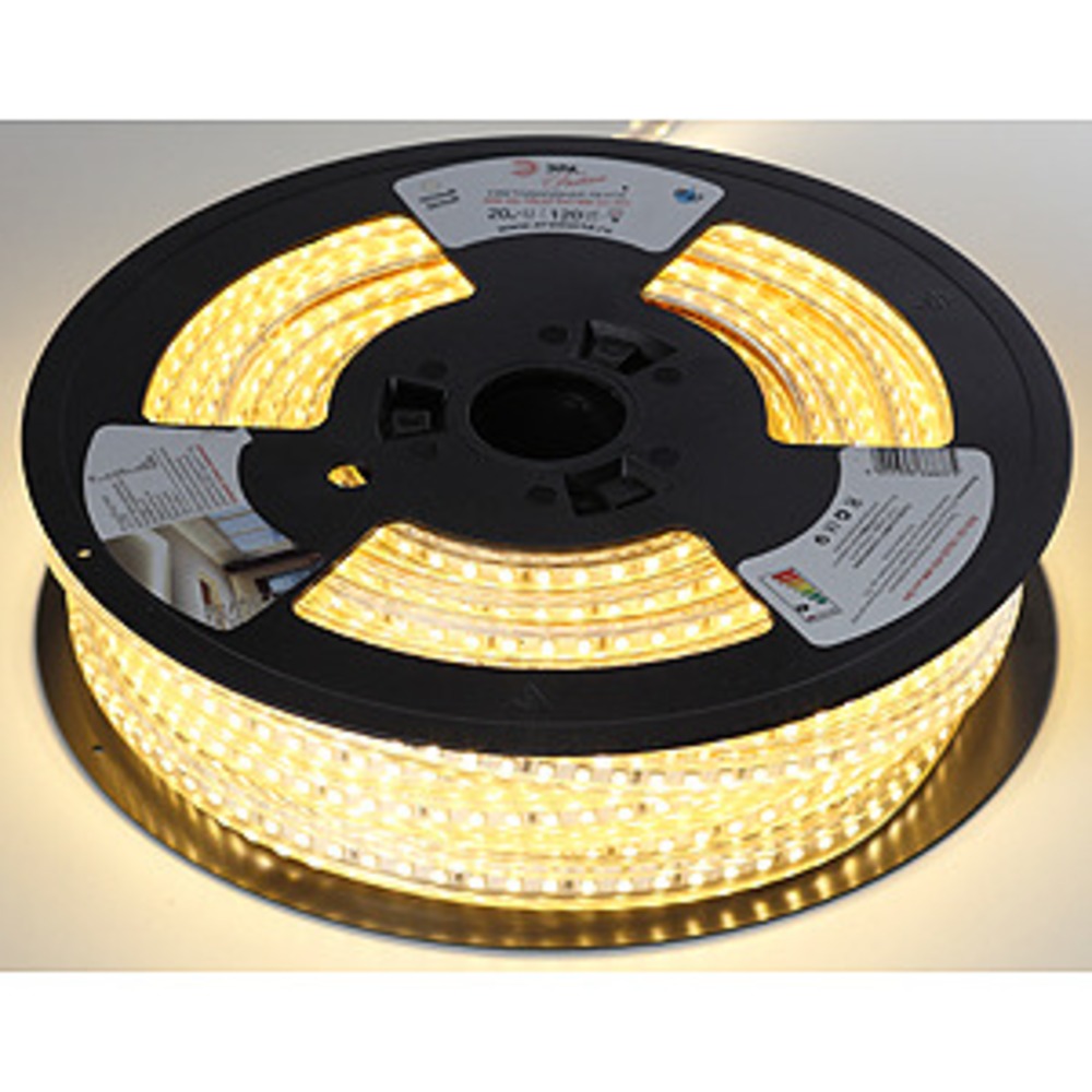 Лента светодиодная ЭРА 3528-220-120LED-IP67-WW-20m