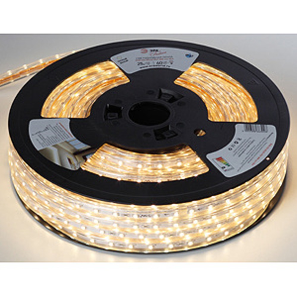 Лента светодиодная ЭРА 3528-220-60LED-IP67-WW-25m