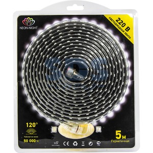 Лента светодиодная Neon-Night 142-103-05 220В, 13*8 мм, IP67, SMD 5050, 60 LED/m Синяя (5 метров)